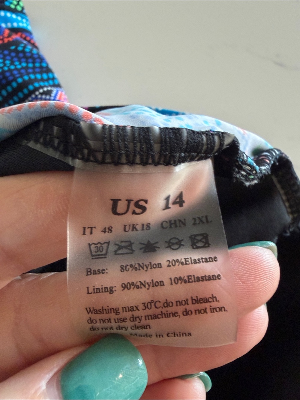 Halter Ruched Tankini Swim Top in Multi-Color. Size 14. - Picture 11 of 11